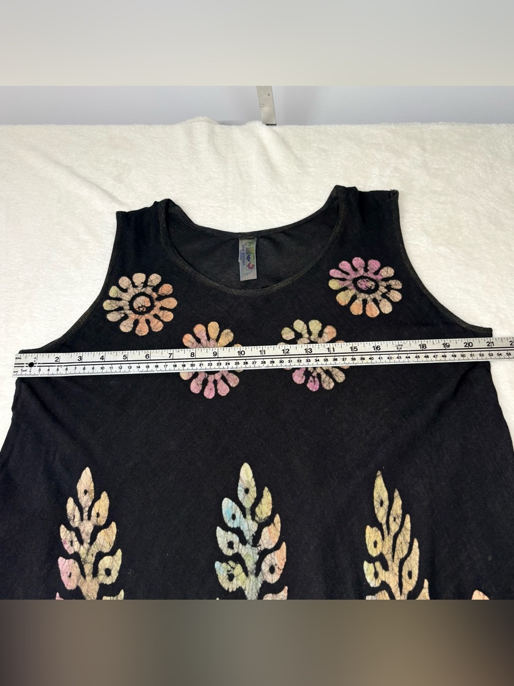 India Boutique Black Batik Printed Flowy Dress Boho Floral Sundress One Size - Picture 7 of 10